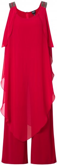 Ulla Popken Layered Chiffon Jumpsuit - Jeans & Broeken in Grote Maten – Plus Size - 