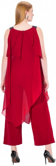 Ulla Popken Layered Chiffon Jumpsuit - Jeans & Broeken in Grote Maten – Plus Size - 