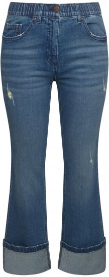 Ulla Popken Wide Cuff Stretch Fit Jeans Blue Denim - Jeans & Broeken in Grote Maten – Plus Size - 