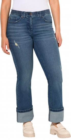 Ulla Popken Wide Cuff Stretch Fit Jeans Blue Denim - Jeans & Broeken in Grote Maten – Plus Size - 