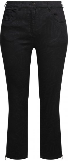 Ulla Popken Animal Print Stretch Fit Jeans Black - Jeans & Broeken in Grote Maten – Plus Size - 