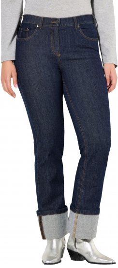 Ulla Popken Turn Up Hem Wide Leg Mary Jeans Grey Denim - Jeans & Broeken in Grote Maten – Plus Size - 