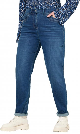 Ulla Popken Rivet Detail Mom Jeans Blue - Jeans & Broeken in Grote Maten – Plus Size - 