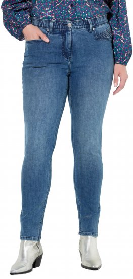 Ulla Popken Decorative Pocket Slim Stretch Jeans Blue Denim - Jeans & Broeken in Grote Maten – Plus Size - 