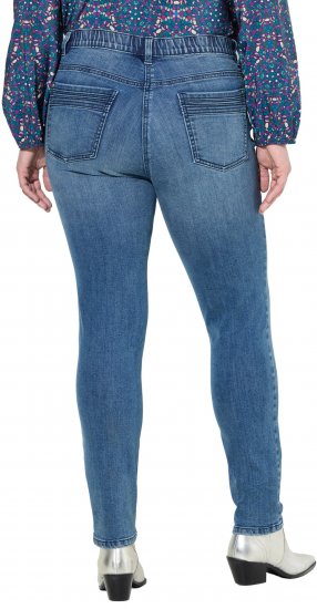 Ulla Popken Decorative Pocket Slim Stretch Jeans Blue Denim - Jeans & Broeken in Grote Maten – Plus Size - 