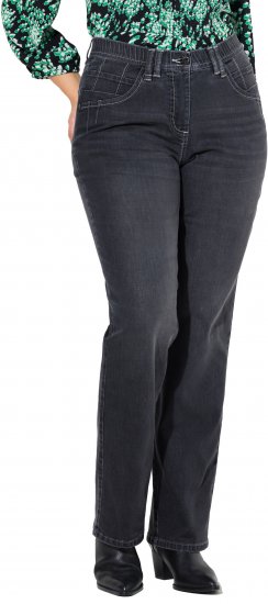 Ulla Popken Wide Leg Mandy Jeans Black - Jeans & Broeken in Grote Maten – Plus Size - 