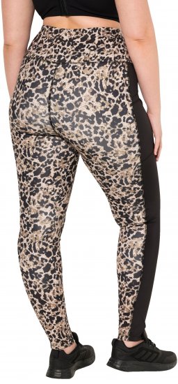 Ulla Popken Leopard Print Quick Drying Leggings Orange - Jeans & Broeken in Grote Maten – Plus Size - 