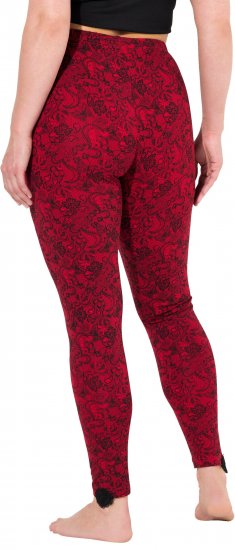 Ulla Popken Lace Print Leggings Red - Jeans & Broeken in Grote Maten – Plus Size - 