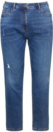 Ulla Popken Lightly Distressed Boyfriend Jeans Blue - Jeans & Broeken in Grote Maten – Plus Size - 