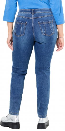Ulla Popken Lightly Distressed Slim Leg Jeans Blue - Jeans & Broeken in Grote Maten – Plus Size - 