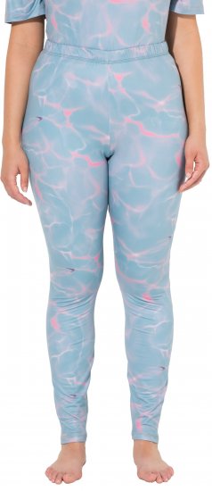 Ulla Popken Wave Print Ski Leggings Blue - Jeans & Broeken in Grote Maten – Plus Size - 