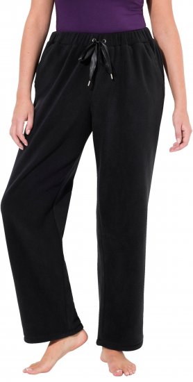 Ulla Popken Fleece Loungewear Pants Black - Jeans & Broeken in Grote Maten – Plus Size - 