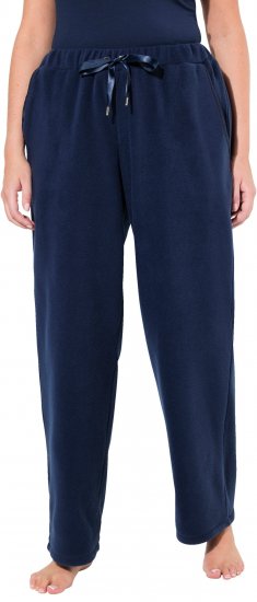 Ulla Popken Fleece Loungewear Pants Night Blue - Jeans & Broeken in Grote Maten – Plus Size - 