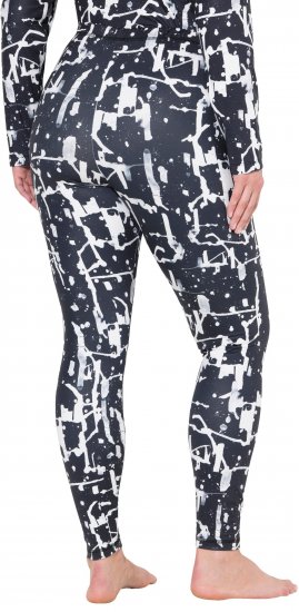 Ulla Popken Quick Drying Abstract Print Leggings Black - Jeans & Broeken in Grote Maten – Plus Size - 