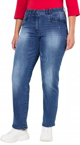 Ulla Popken Tapered Leg Lightly Distressed Jeans Denim Blue - Jeans & Broeken in Grote Maten – Plus Size - 