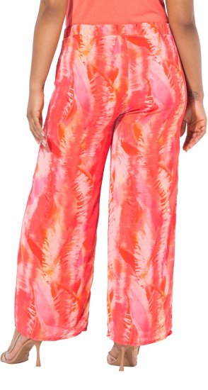 Ulla Popken Feather Batik Print Layered Chiffon Pants - Jeans & Broeken in Grote Maten – Plus Size - 