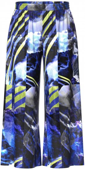 Ulla Popken Blue Stroke Wide Leg Palazzo Pants - Jeans & Broeken in Grote Maten – Plus Size - 