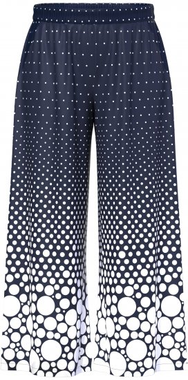 Ulla Popken Dot Gradient Wide Leg Elastic Waist Palazzo Pants Grey - Jeans & Broeken in Grote Maten – Plus Size - 