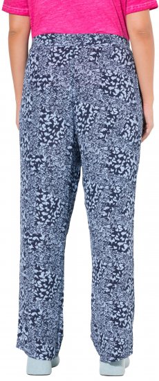 Ulla Popken Patch Print Elastic Waist Pants Navy - Jeans & Broeken in Grote Maten – Plus Size - 