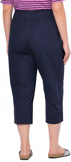 Ulla Popken Stretch Fit Paper Bag Culottes Navy - Jeans & Broeken in Grote Maten – Plus Size - 