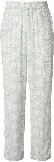 Ulla Popken Animal Print Elastic Waist Pants White - Jeans & Broeken in Grote Maten – Plus Size - 