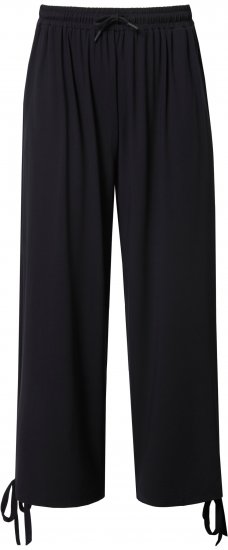 Ulla Popken Quick Drying Split Leg Elastic Waist Joggers Black - Jeans & Broeken in Grote Maten – Plus Size - 