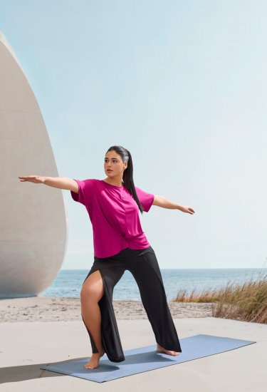 Ulla Popken Split Leg Uv Protective Pants Black - Jeans & Broeken in Grote Maten – Plus Size - 