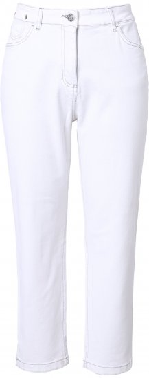 Ulla Popken Used Look 5 Pocket Comfy Waistband Mom Jeans Snow White - Jeans & Broeken in Grote Maten – Plus Size - 