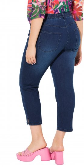 Ulla Popken Cropped Denim Look Stretch Fit Leggings Denim Blue - Jeans & Broeken in Grote Maten – Plus Size - 
