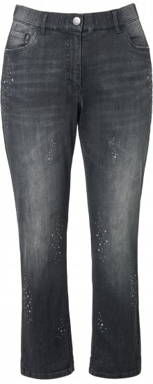 Ulla Popken Rivet Detail Stretch Fit Boyfriend Jeans Black - Jeans & Broeken in Grote Maten – Plus Size - 