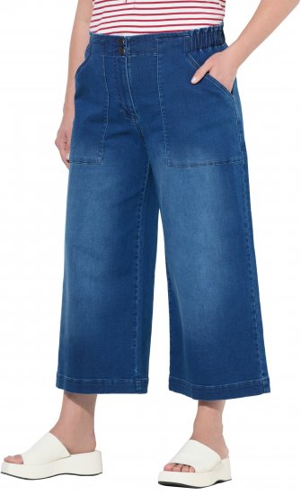 Ulla Popken Denim Culottes Blue - Jeans & Broeken in Grote Maten – Plus Size - 