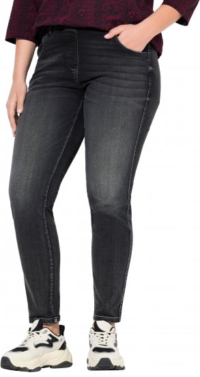 Ulla Popken Vintage Wash Jeggings Black - Jeans & Broeken in Grote Maten – Plus Size - 