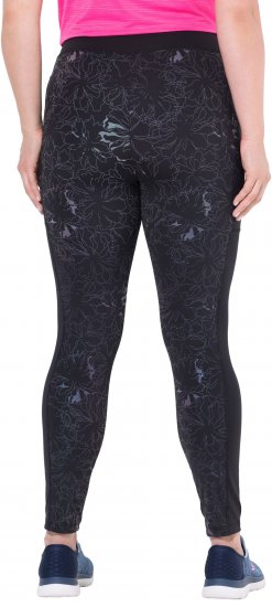 Ulla Popken Quick Drying Flower Print Leggings Black - Jeans & Broeken in Grote Maten – Plus Size - 