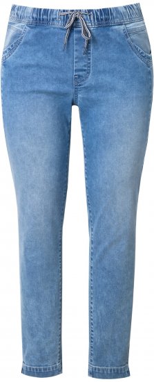 Ulla Popken Drawstring Jeggings Blue Denim - Jeans & Broeken in Grote Maten – Plus Size - 