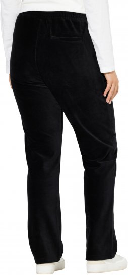 Ulla Popken Corduroy Elastic Waist Pants Black - Jeans & Broeken in Grote Maten – Plus Size - 