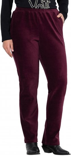 Ulla Popken Corduroy Elastic Waist Pants Brown - Jeans & Broeken in Grote Maten – Plus Size - 