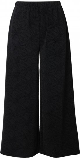 Ulla Popken Wide Leg Elastic Waist Glitter Pants Black - Jeans & Broeken in Grote Maten – Plus Size - 