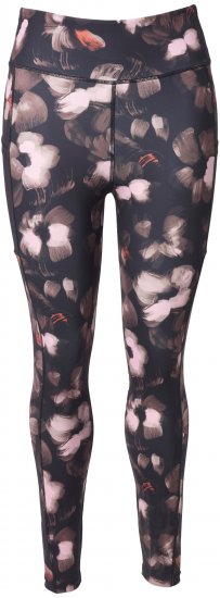 Ulla Popken Abstract Print Quick Dry Sports Leggings Black - Jeans & Broeken in Grote Maten – Plus Size - 