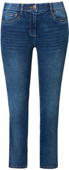 Ulla Popken Decorative Stitched Slim Leg Stretch Fit Jeans Blue Denim - Jeans & Broeken in Grote Maten – Plus Size - 