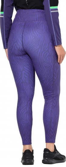Ulla Popken Neon Zebra Print Performance Leggings Purple - Jeans & Broeken in Grote Maten – Plus Size - 
