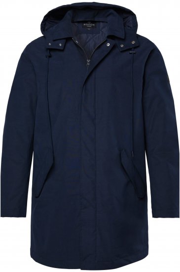 Boston Park 844403 Parka with Hood Navy - Jassen - Grote Maten Herenjassen