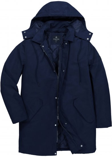Boston Park 844403 Parka with Hood Navy - Jassen - Grote Maten Herenjassen
