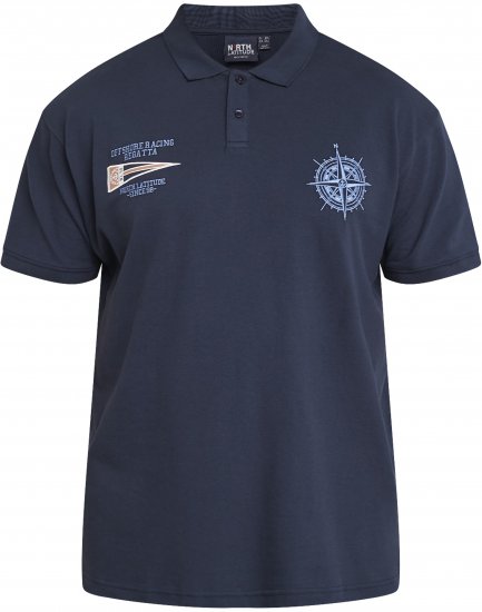 North Latitude 61129 Piqué Poloshirt met Borstborduursel Marineblauw - Polo shirts - Grote Maten Poloshirts Heren