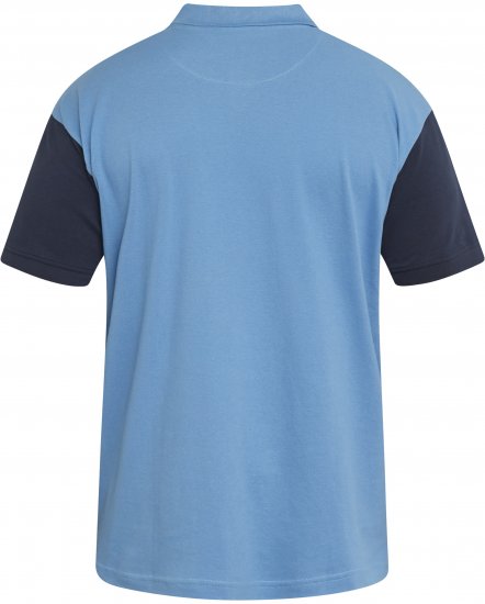 North Latitude 61131 Piqué Poloshirt met Contrasterende Mouwen en Borduursel Blauw - Polo shirts - Grote Maten Poloshirts Heren