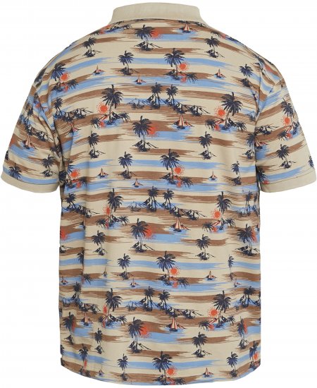 North Latitude 61133 Piqué Poloshirt met All-Over Print Zand - Polo shirts - Grote Maten Poloshirts Heren