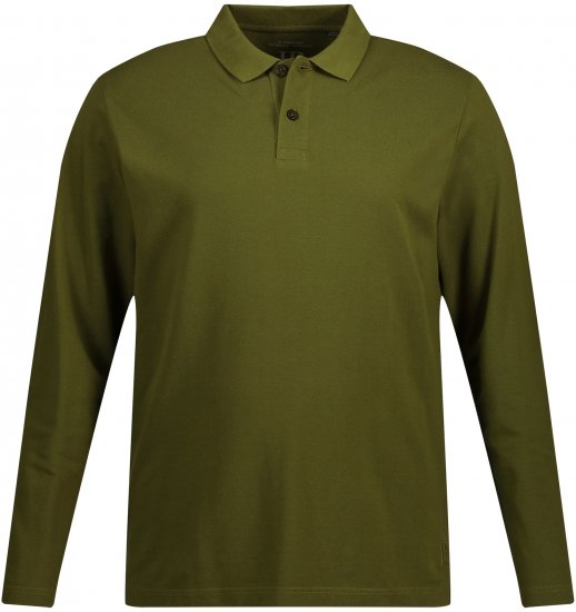 JP1880 Polo Shirt Basic Long Sleeve Pique Moss Green - Polo shirts - Grote Maten Poloshirts Heren