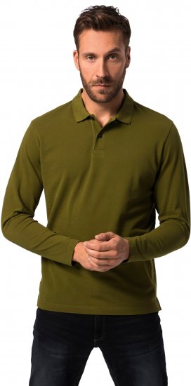 JP1880 Polo Shirt Basic Long Sleeve Pique Moss Green - Polo shirts - Grote Maten Poloshirts Heren