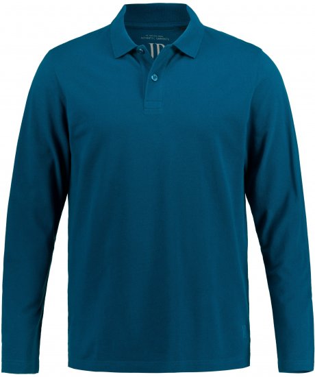 JP1880 Polo Shirt Long Sleeve Pique Blue - Polo shirts - Grote Maten Poloshirts Heren