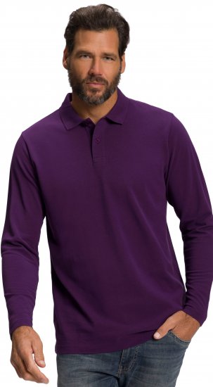 JP1880 Polo Shirt Long Sleeve Pique Purple - Polo shirts - Grote Maten Poloshirts Heren