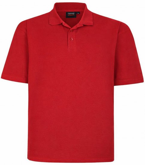 Espionage P074 Plain Pique Polo Red - Polo shirts - Grote Maten Poloshirts Heren